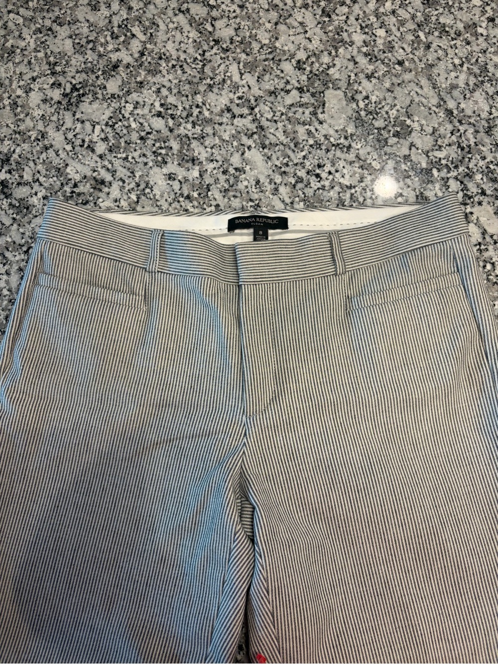 Banana Republic grey White Pinstripe Dress Pants